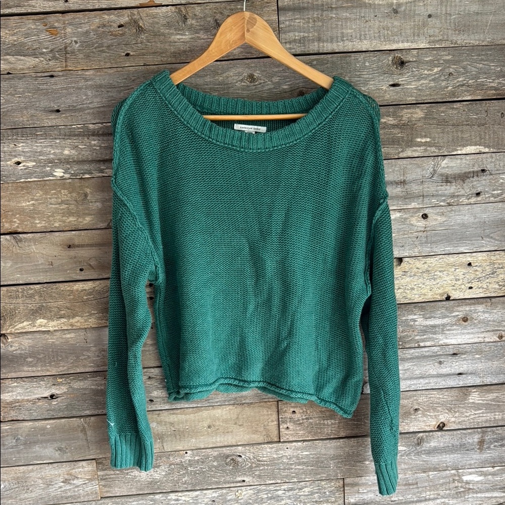 American Eagle Outfitters Green Crew Neck Sweater